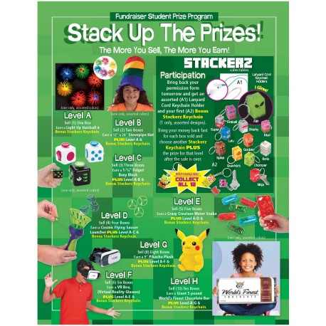 Stack Up The Prizes (Green) Prize Program Poster, 20 x 30