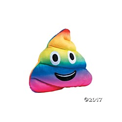 Rainbow Emoji Poo Pillow
