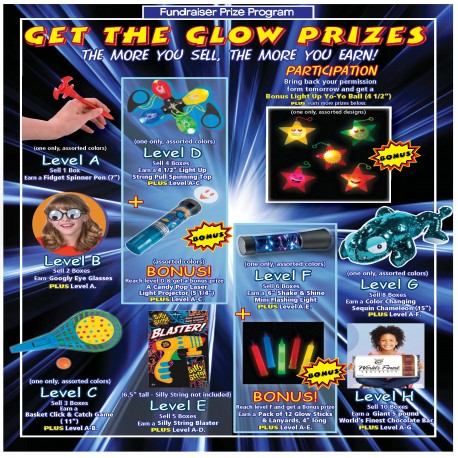 Get the Glow Prizes (Participation) Prize Program Poster, 20 x 30